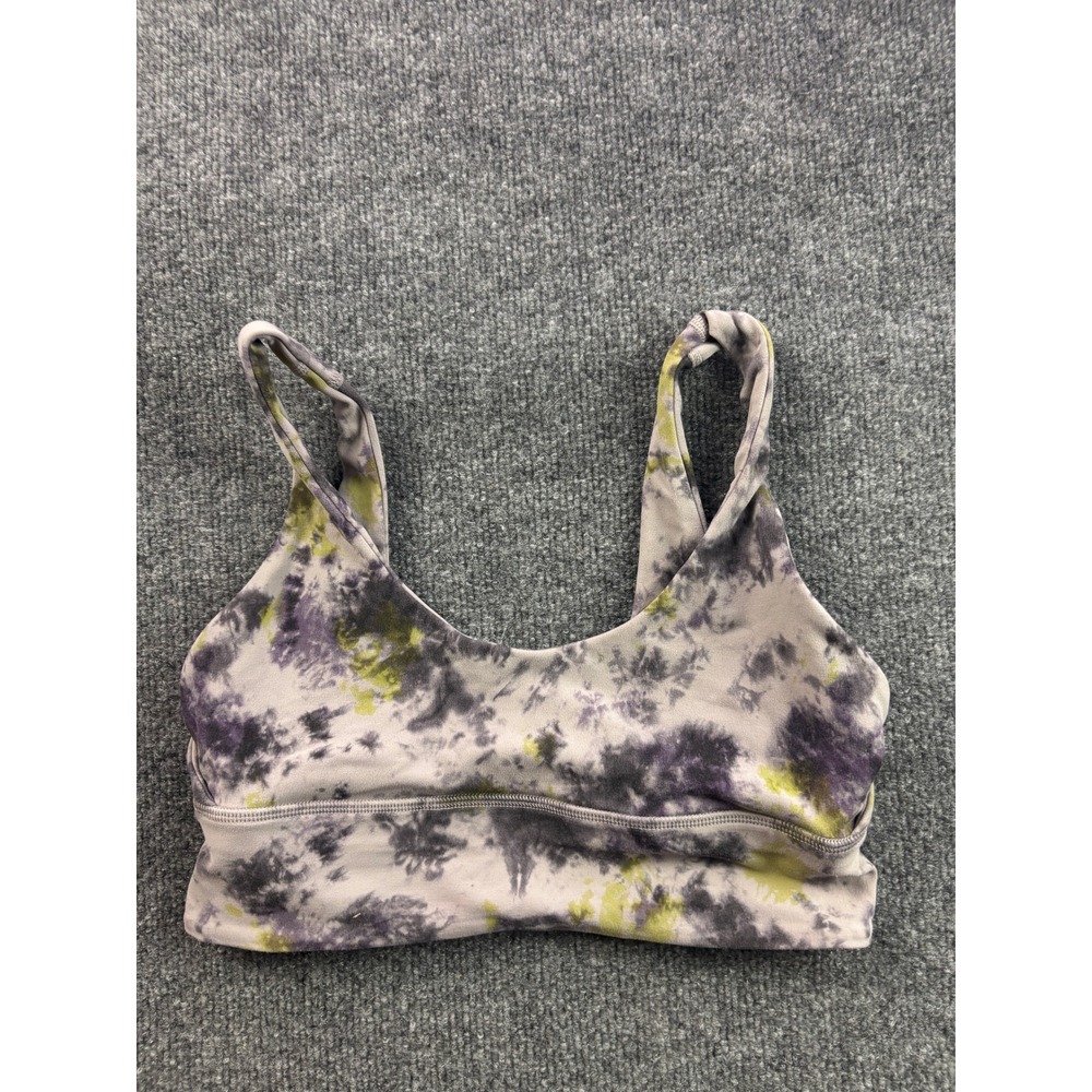 Lululemon Align Reversible Bra Womens 8 Purple Green Tie Dye Light Support A/B